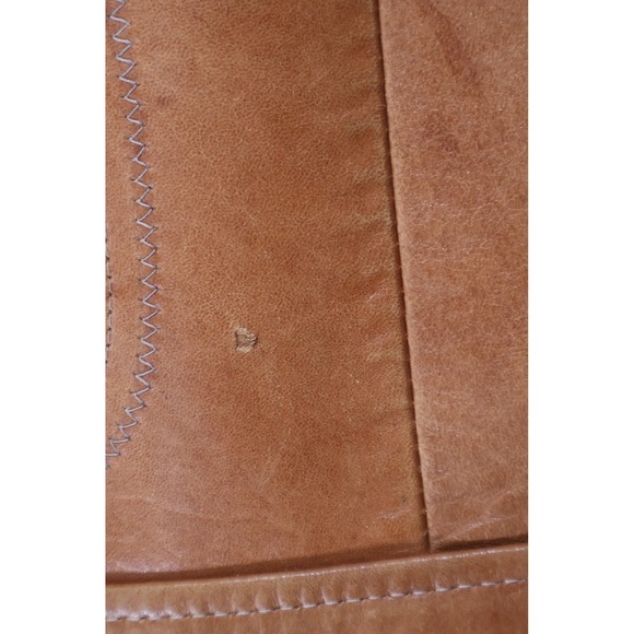 Vintage Robert Lewis Leather Coat Mens 42 Brown Glazed Lambskin Overcoat 70s - Picture 7 of 12